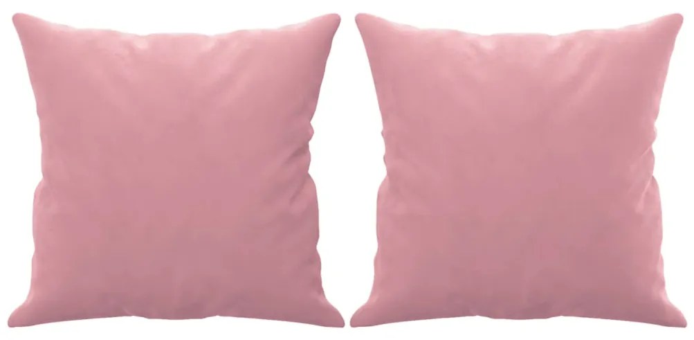 Sofá 2 lug. c/ almofadas decorativas 120 cm veludo rosa