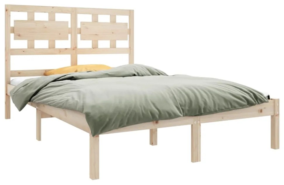 Estrutura de cama dupla 135x190 cm madeira maciça