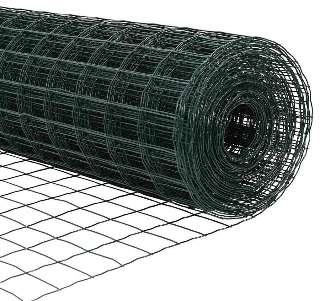 Cerca Euro com 5 Postes U Verde 1,2x10 m Aço