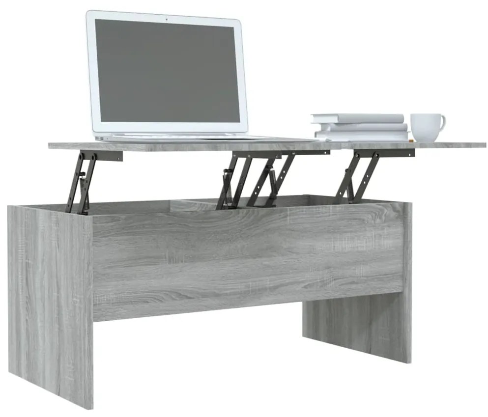 Mesa de centro 102x50,5x46,5 cm madeira processada sonoma cinza