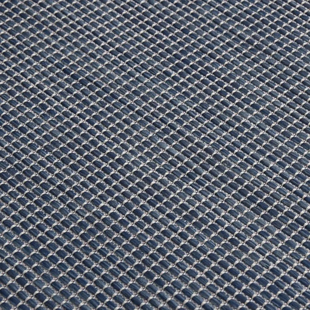 Tapete de tecido plano para exterior 80x250 cm azul
