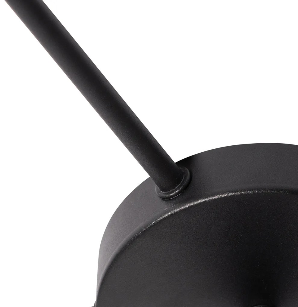 Candeeiro de teto preto com interior dourado 6 luzes - Multidrum Moderno