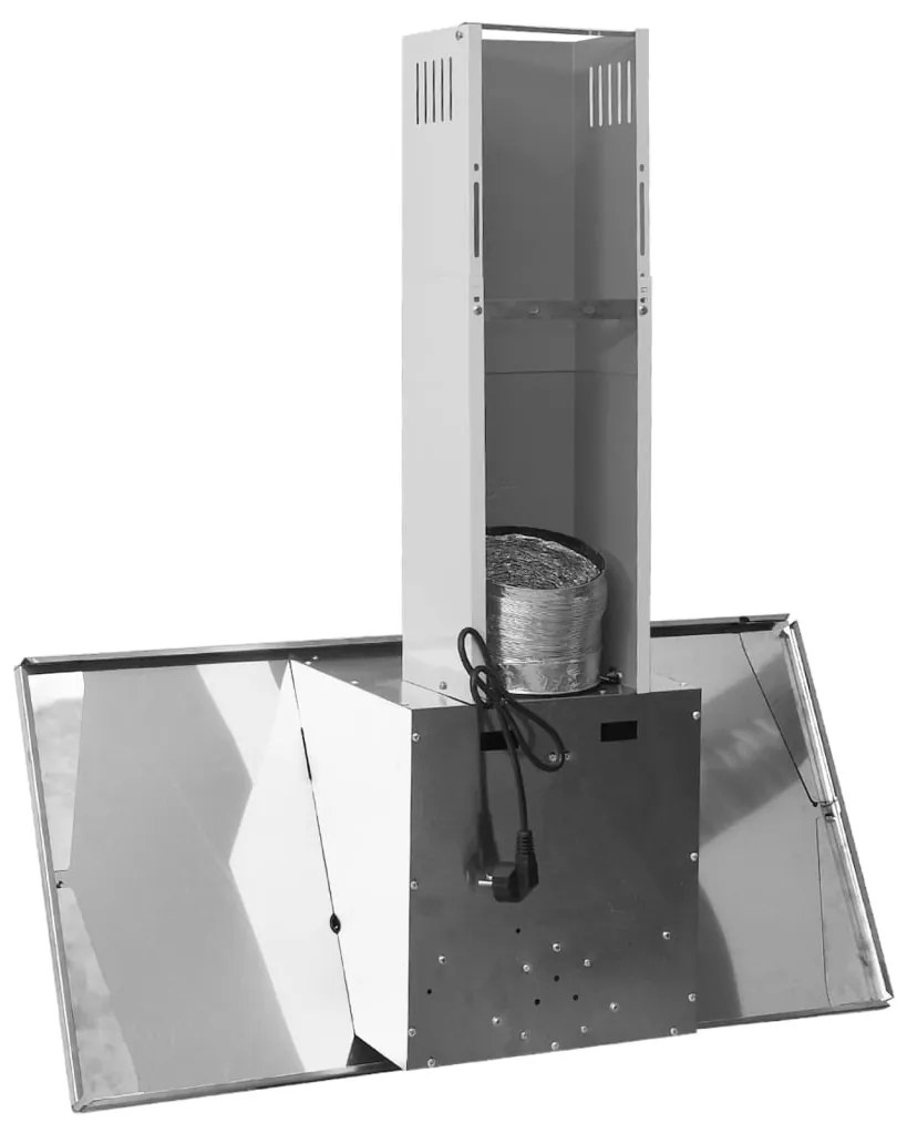 Exaustor parede 90 cm aço inoxidável e vidro temperado prateado