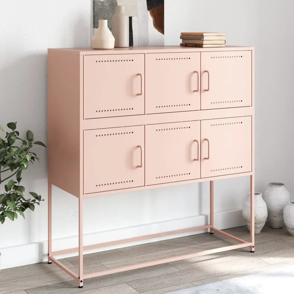 Aparador 100,5x39x107 cm aço rosa