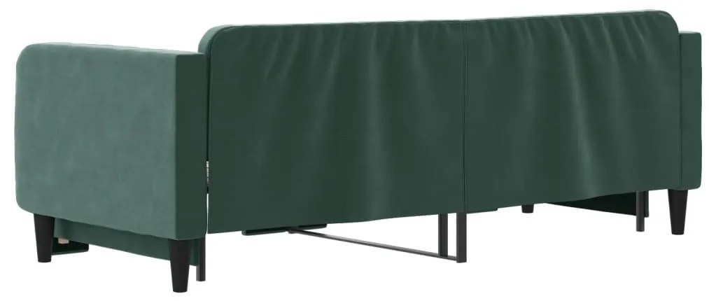 Sofá-cama com gavetão 80x200 cm veludo verde-escuro