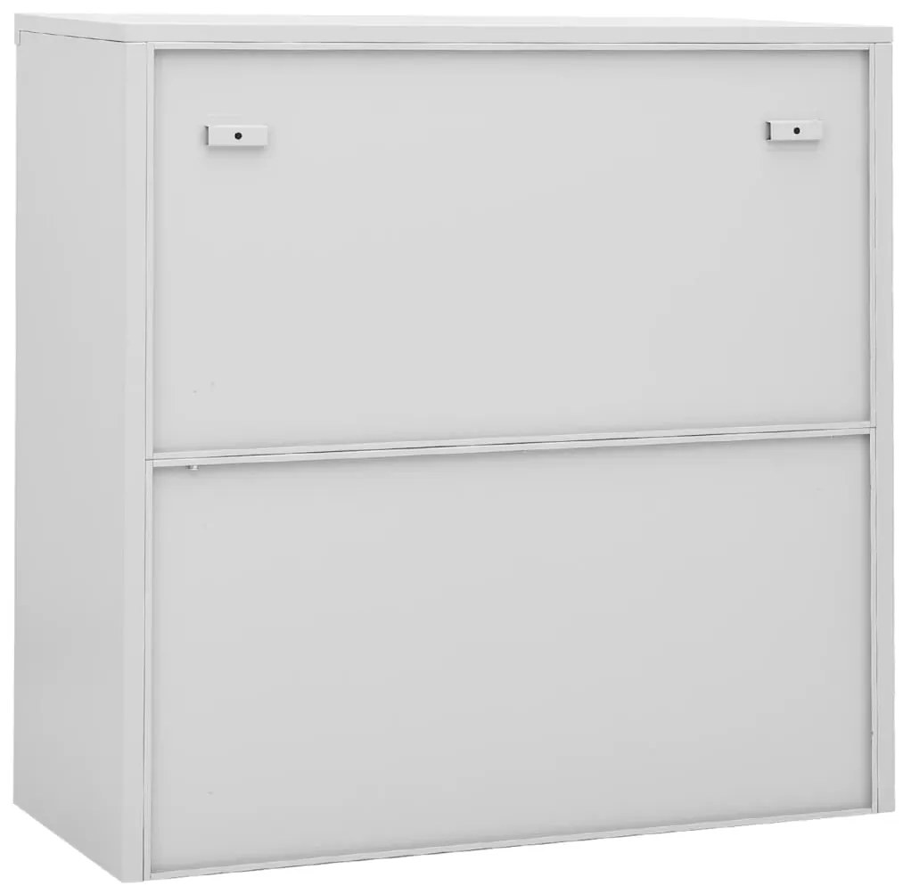 Armário escritório porta deslizante 90x40x90 cm aço cinza-claro