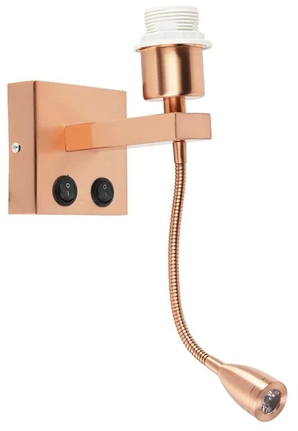Candeeiro de parede moderno em cobre com braço flexível - Brescia Combi Moderno
