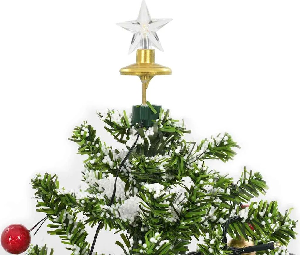 Árvore de Natal com neve base formato guarda-chuva 75 cm verde