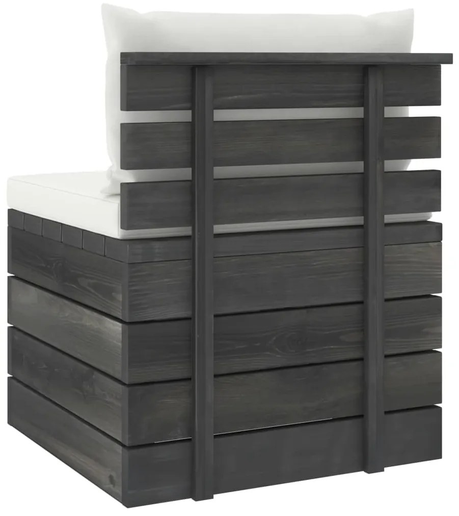 2 pcs conjunto lounge de paletes com almofadões pinho maciço