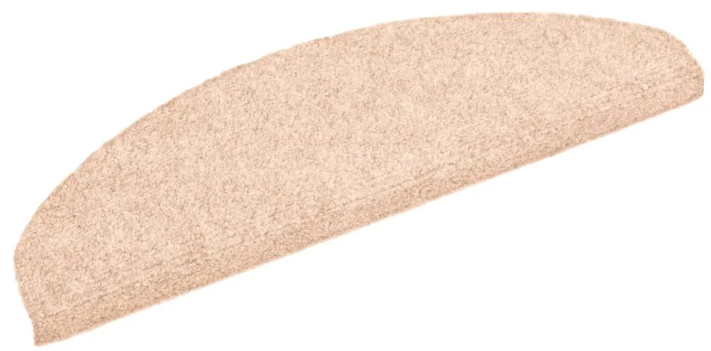 Tapetes de escada adesivos 15 pcs 65x21x4 cm creme