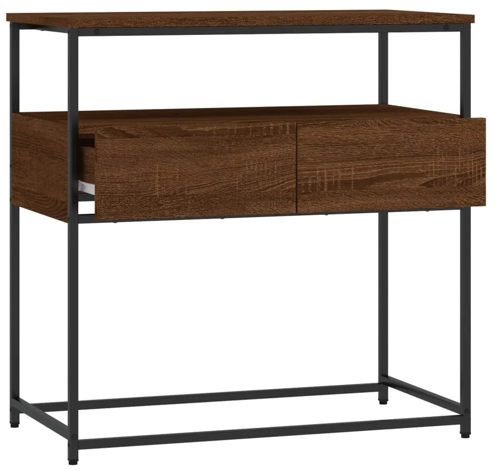 Mesa consola 75x40x75 cm derivados de madeira carvalho castanho