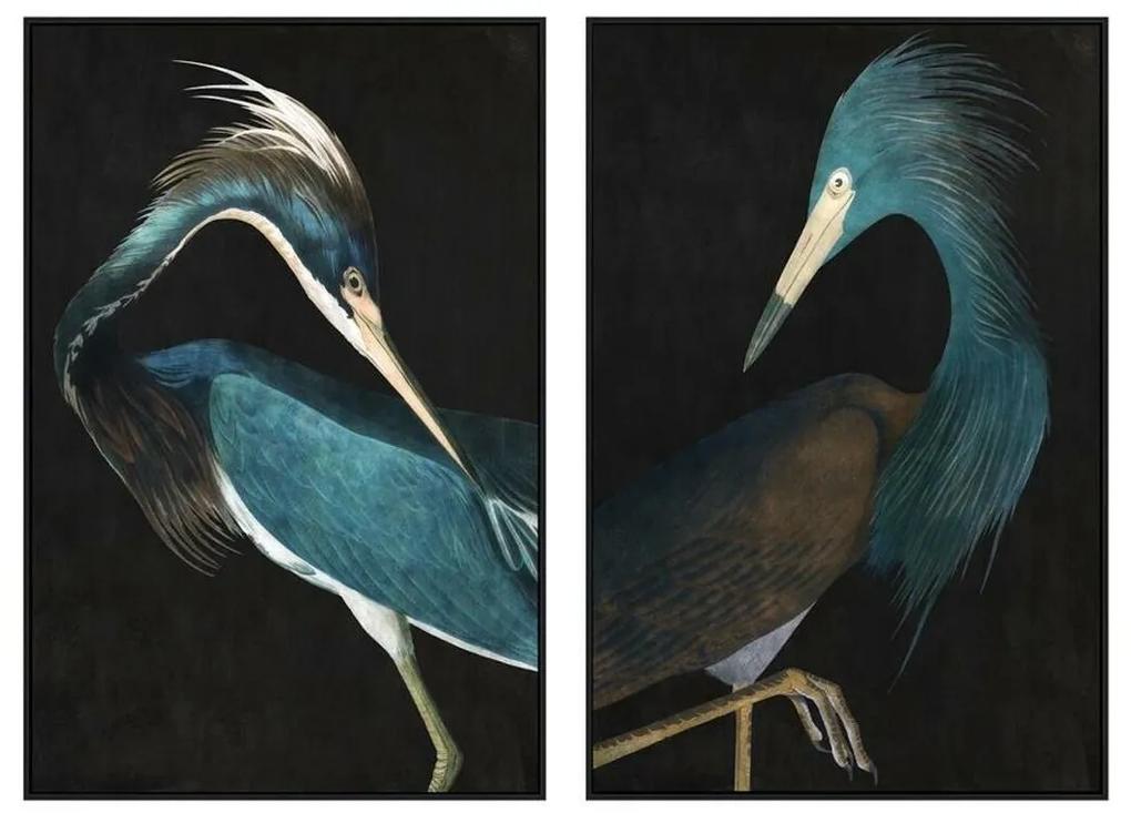 Pintura Dkd Home Decor Vogel Oriental (80 X 4 X 120 cm) (2 Unidades)