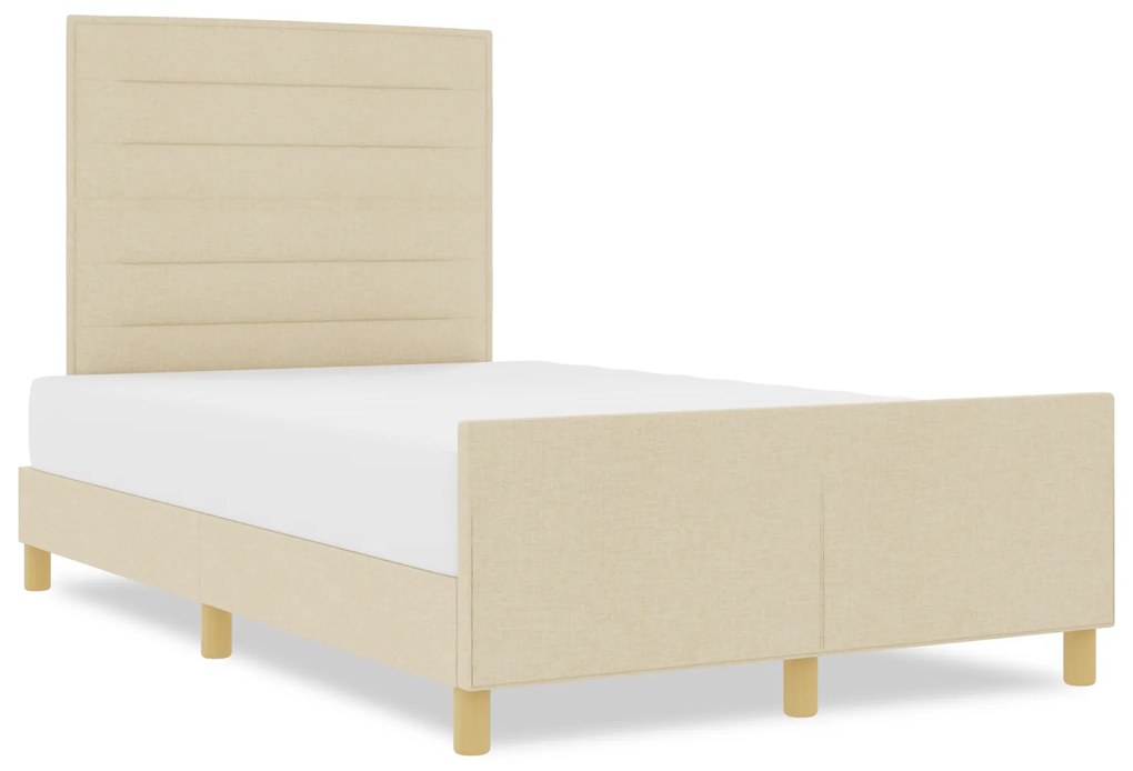 Cama vidaXL Creme 140x200 cm Tecido