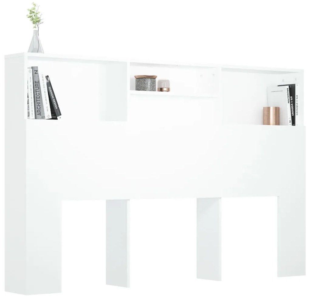 Armário de cabeceira 160x19x103,5 cm branco