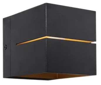 Conjunto de 4 Apliques de Parede Preto com Dourado 9,7 cm - Transfer Groove Design,Industrial,Moderno