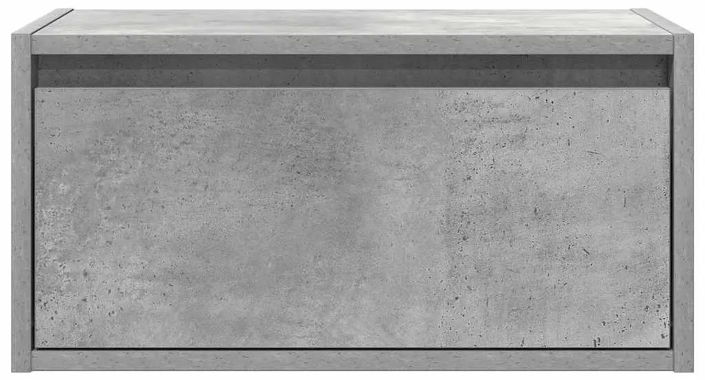Mesa de cabeceira de parede com luzes LED cinzento cimento