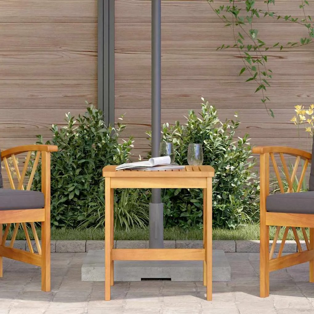 Mesa Lateral para Jardim vidaXL Castanha 45x45x50 cm Madeira de Acácia