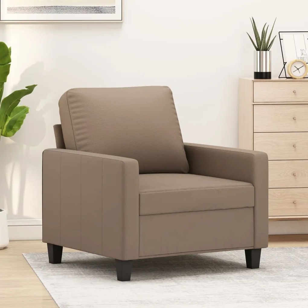Poltrona couro artificial 60 cm cor cappuccino