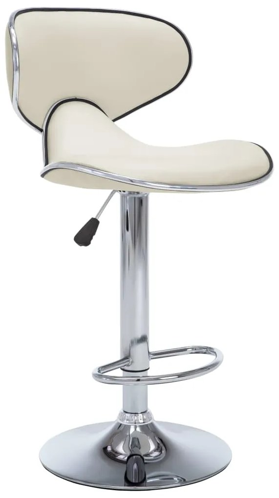 Bancos de bar 2 pcs couro artificial cor creme