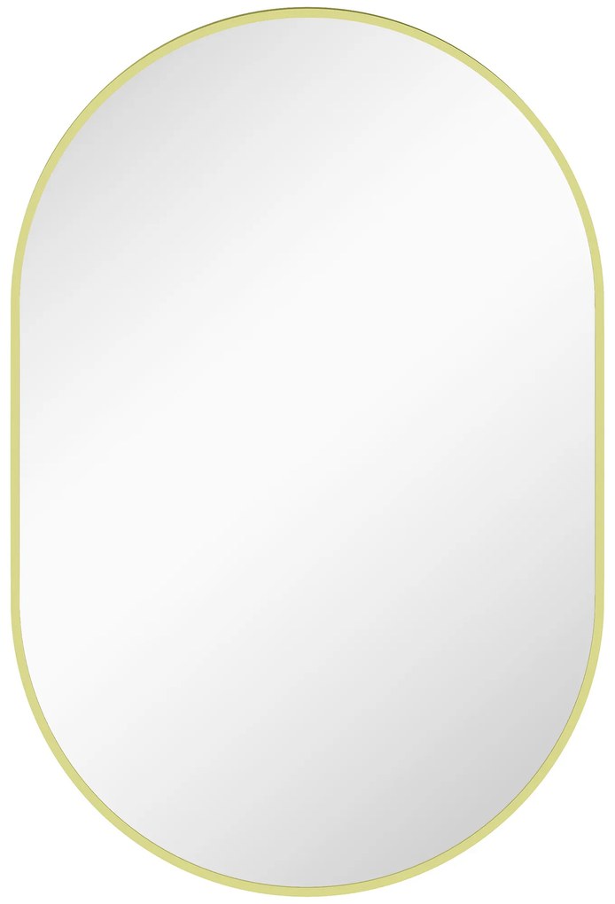 HOMCOM Espelho Casa de Banho 60x90 cm Espelho Decorativo de Parede com Estrutura de Alumínio Horizontal ou Vertical Dourado | Aosom Portugal