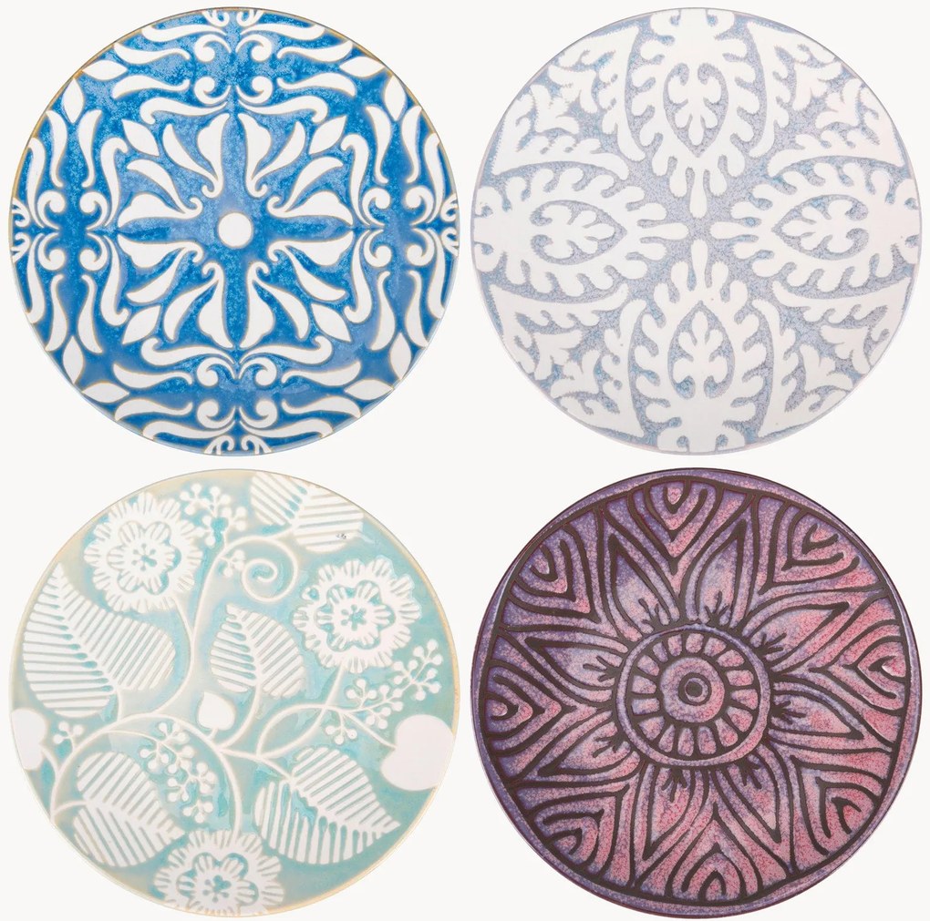 Pratos de pequeno-almoço em cerâmica Reactive, conjunto de 4