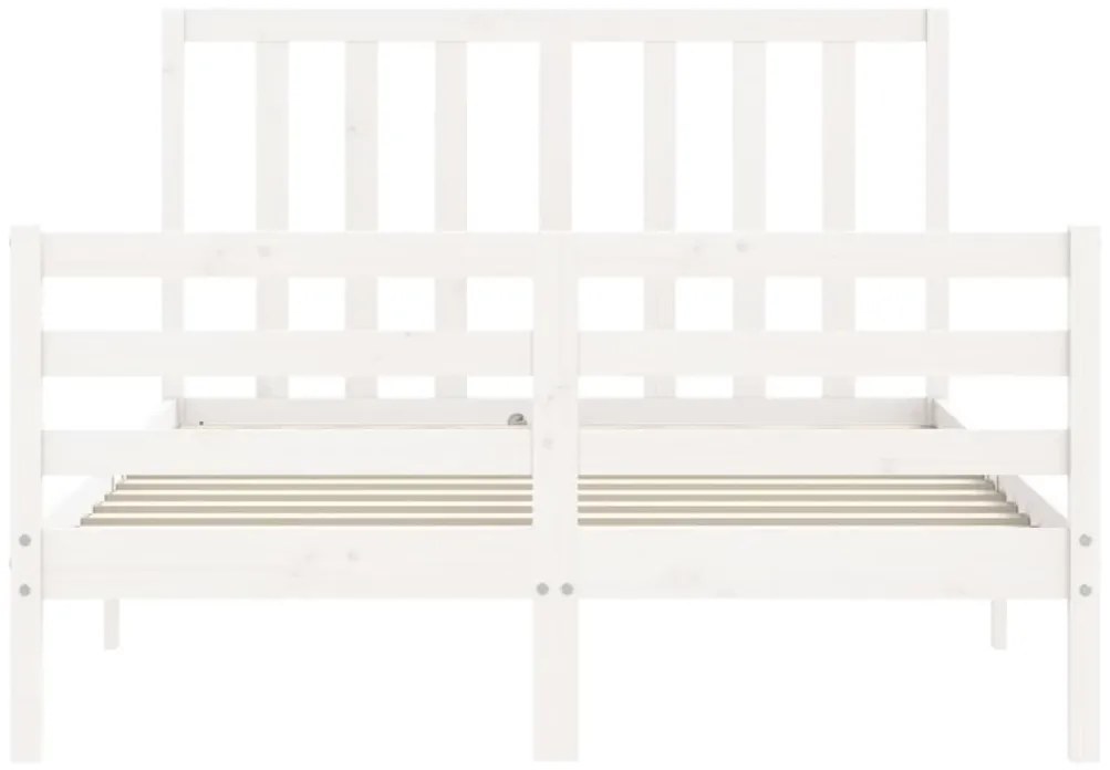 Cama sem colchão 140x190 cm madeira de pinho maciça branco