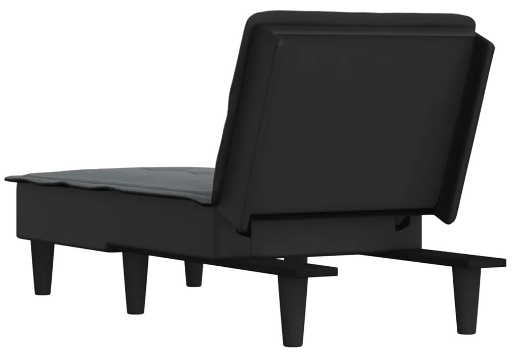 Chaise longue tecido cinzento-escuro