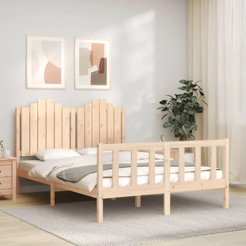 Cama sem colchão 140x190 cm madeira de pinho maciça