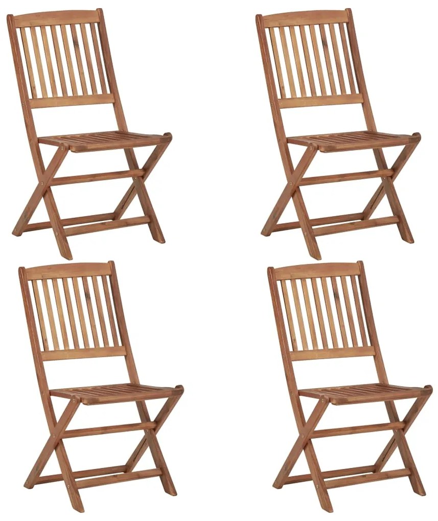 vidaXL Cadeiras de jardim dobráveis 4 pcs madeira de acácia maciça