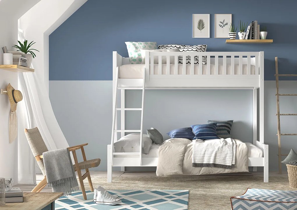 Conjunto cama Infantil SCOTT + cama familiar + 2 gavetas BRANCO