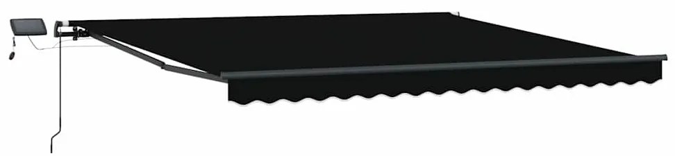 Toldo Retrátil Manual com LED Preto 450x300 cm