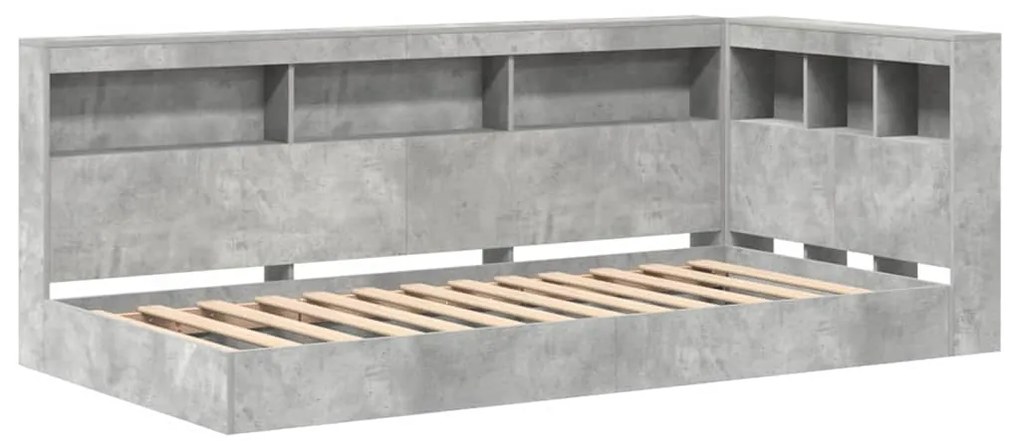 Cama de Estante Cinza Concreto 75x190 cm - Madeira Estruturada