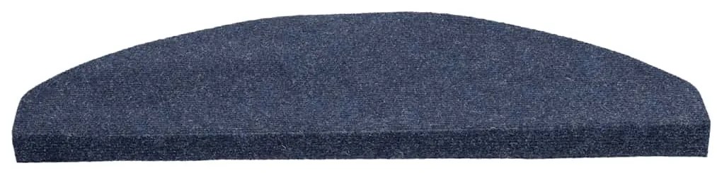 Tapetes de escada adesivos 30 pcs 65x22,5x3,5 cm azul