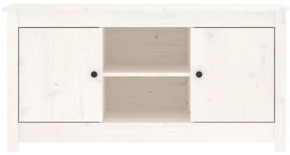 Móvel de TV 103x36,5x52 cm madeira de pinho maciça branco