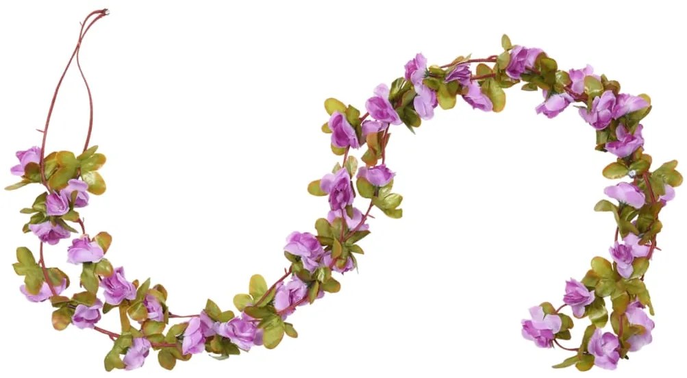Grinaldas de flores de Natal 6 pcs 250 cm roxo claro