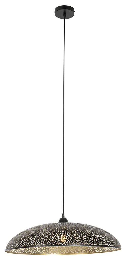 Candeeiro de suspensão oriental preto com dourado 60 cm - Japke Oriental