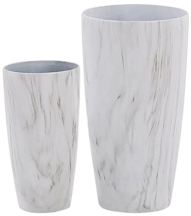 Conjunto de 2 vasos para plantas efeito mármore LIMENARI Beliani