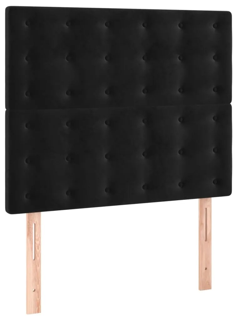 Cama com molas/colchão 90x190 cm veludo preto