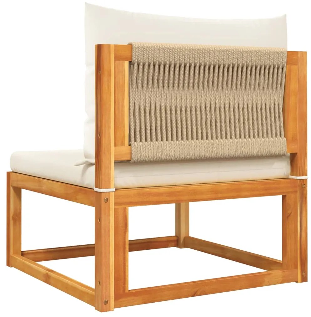 4 pcs conjunto de sofás de jardim com almofadões acácia maciça