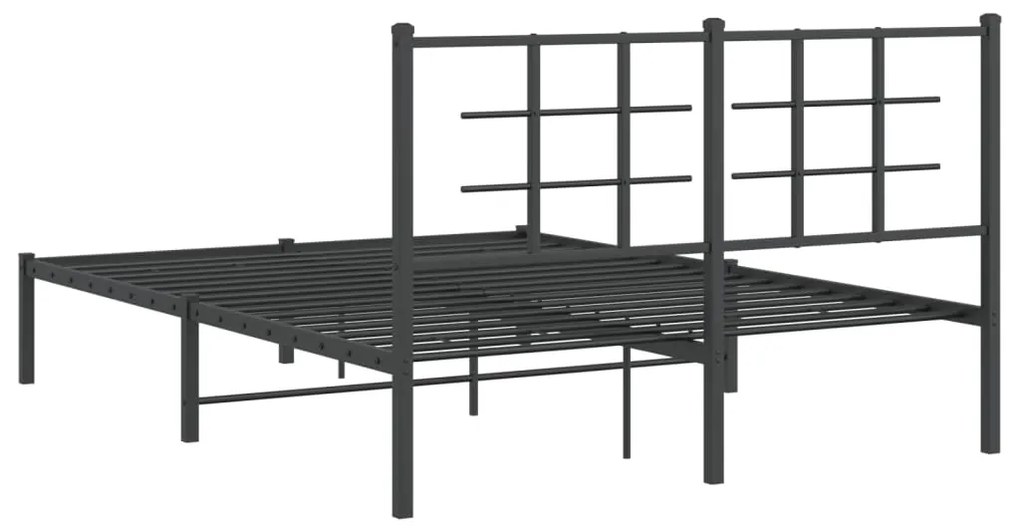 Estrutura de cama com cabeceira 135x190 cm metal preto