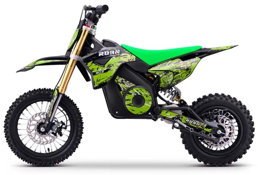 Mini moto elétrica para crianças MINICROSS 1100W Roan 903 motor eléctrico Brush 12/10" Verde