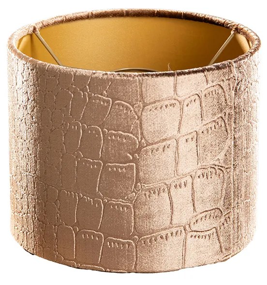 Abajur de Veludo com Design Crocodilo e Interior Dourado 18/18/14