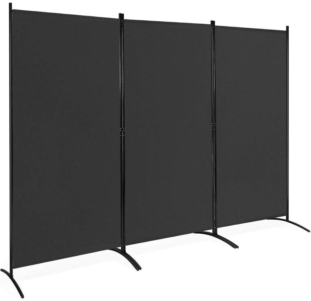 Divisória de ambiente dobrável com 3 painéis, tela divisória de privacidade para escritório - marrom