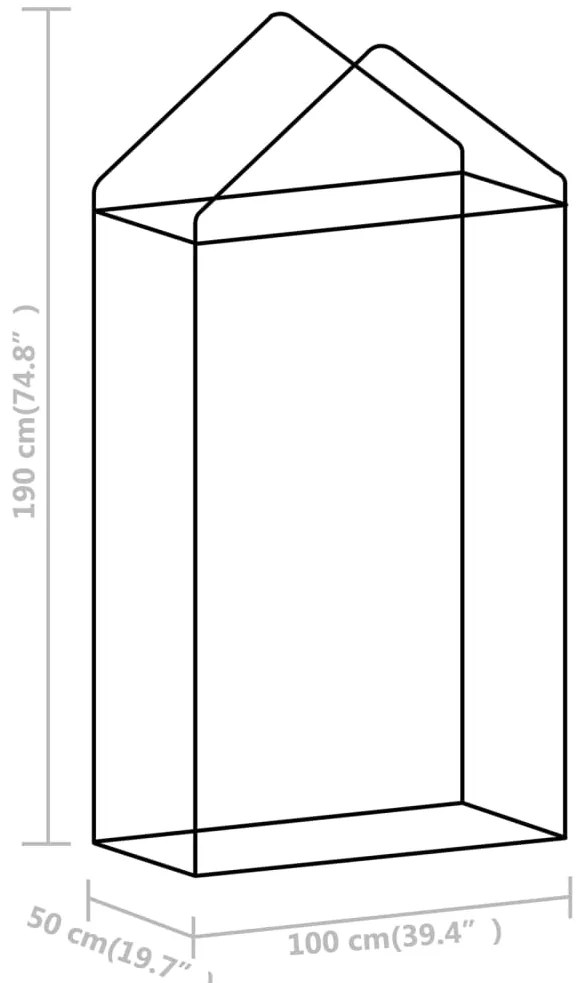Estufa com estrutura em aço 0,5 m² 1x0,5x1,9 m