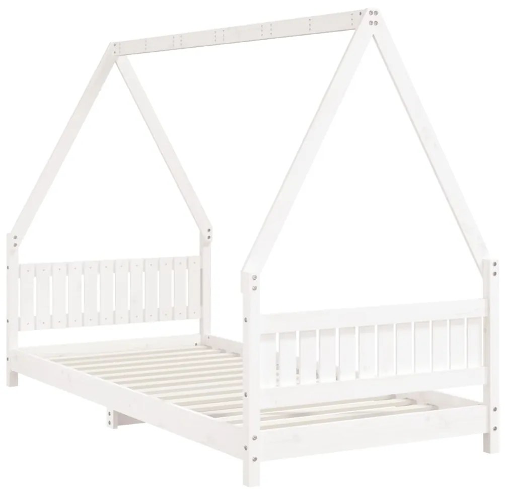 Estrutura de cama infantil 90x200 cm pinho maciço branco