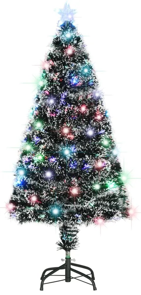 284297 vidaXL Árvore de Natal pré-iluminada c/ suporte 120 cm fibra ótica