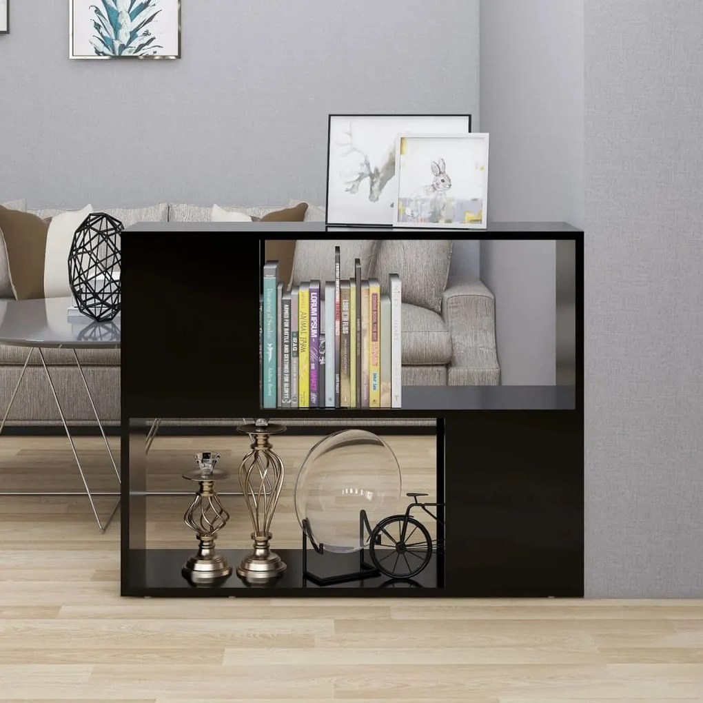 vidaXL Móvel de TV 80x24x63 cm derivados de madeira preto