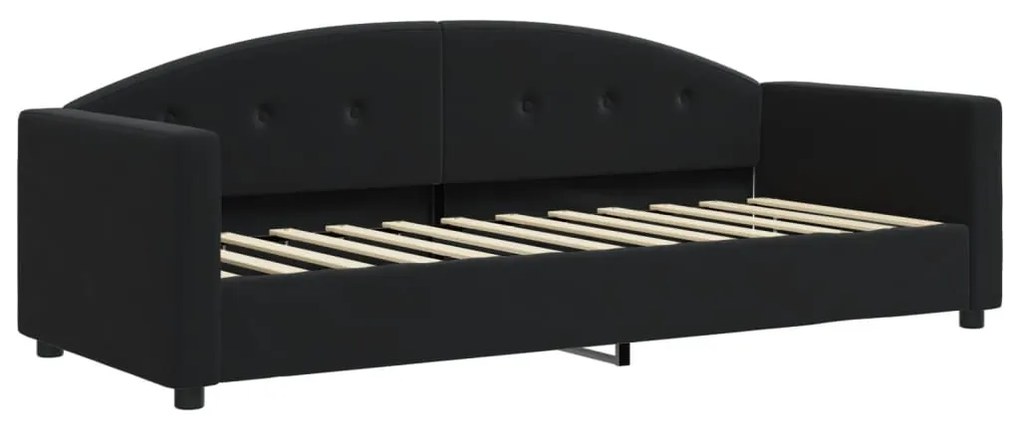 Sofá-cama com gavetão e gavetas 80x200 cm veludo preto