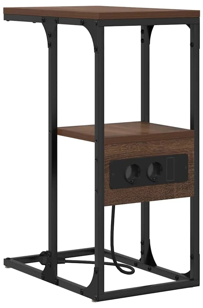 Mesa-de-cabeceira Carvalho castanho 41.5 x 26 x 60.5 cm