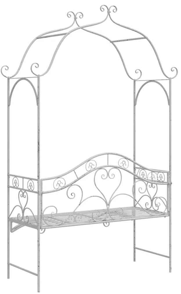 Banco Branco Metal 121 x 48 x 200 cm Inserções Decorativas